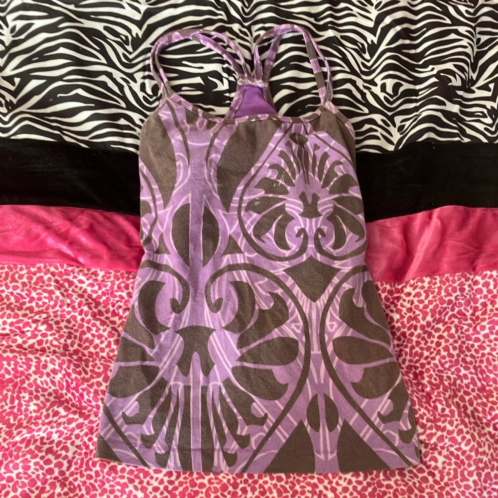 Built in bra purple tank top, medium but fits like a small